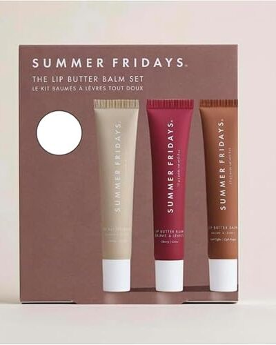 Summer Fridays Lip Butter Balm Trio Vanilla, Beige, Brown Sugar 3 Count