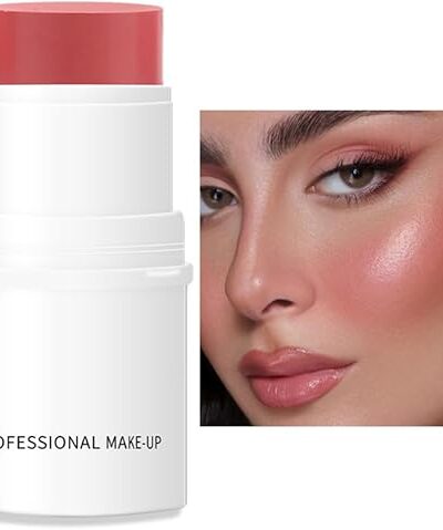 Red Cream Blush Stick for Cheeks, Waterproof, Long-Lasting Makeup