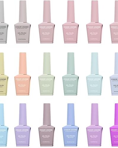 Chaun Legend UV Gel Nail Polish 18pc Set, Long Lasting Manicure