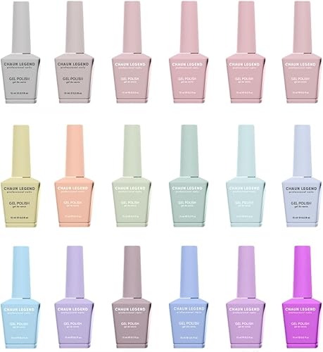 Chaun Legend UV Gel Nail Polish 18pc Set, Long Lasting Manicure