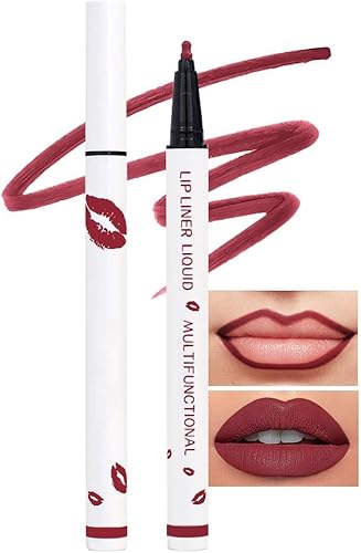 Dark Red Cherry Matte Lip Tint Stain Pen - Long Lasting Waterproof 24Hr Lipstick