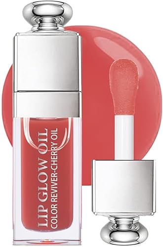 Hydrating Lip Glow Oil - Moisturizing, Non-Sticky Tinted Lip Balm for Lip Care - 0.2oz Rosewood