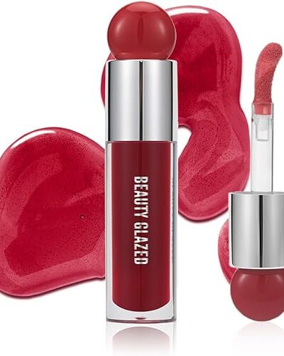 Beauty Glazed Hydrating Lip Oil, Non-Sticky, Ultra-Hydrating, Tinted Lip Gloss, Cherry #108