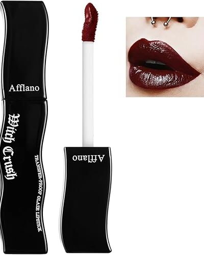 Burgundy Gothic Lip Gloss - Dark Red, Long Lasting, Waterproof & Non-Sticky Vegan Lip Gloss