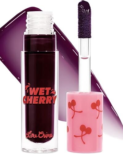 Lime Crime Wet Cherry Lip Gloss in Black Cherry - Deep Red Black Shade with Cherry Scent