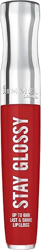 Rimmel London Stay Glossy Lip Gloss 440 Firecracker 0.18oz Non-Sticky 6-Hour Wear