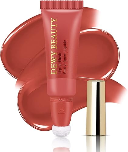 Liquid Blush Makeup Wand, Cream Blush Stick with Cushion Applicator, Natural Glow Finish, #105 ARDOUR Red Brown