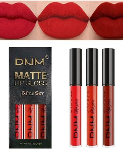 Dark Ruby Red Matte Lipstick Set 3Pcs Long Lasting Smudge Proof Lip Stain For Women