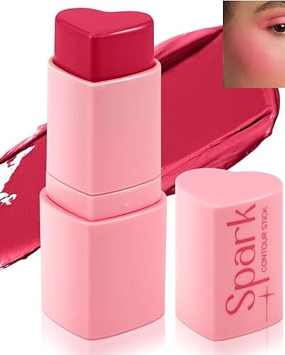 Boobeen Blush Cream Contour Stick, Natural Blush Makeup for Cheeks, Eyes, Lips, Long-lasting & Blendable