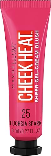 Maybelline Cheek Heat Gel-Cream Blush, Fuchsia Spark, Natural Look, Dewy Finish, Oil-Free