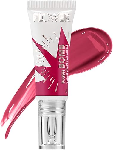FLOWER Beauty Liquid Blush Bomb Color Drops in Bitten - Vegan, Cruelty-Free, Radiant Finish