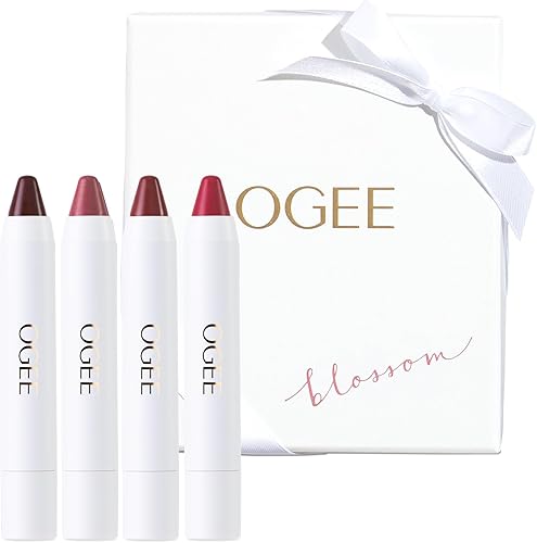 Based Ogee Tinted Lip Oil Blossom Gift Set - Organic Coconut, Jojoba & Vitamin E Lip Balm, Color & Treatment