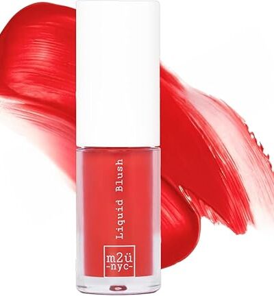 M2U NYC Red Hydrating Liquid Blush in Big Apple - Soft Dewy Cheek Color