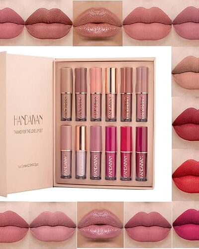 Beauty Glazed 12 Colors Matte Nude Lipstick Set Long Lasting Liquid Lipstick Makeup Gift Box