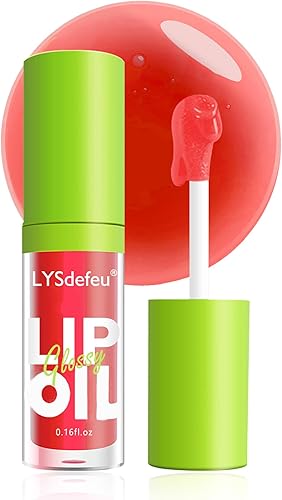 Hydrating Lip Oil Glaze - 1Pcs Shiny Red Lip Glow, Long Lasting Non-Sticky Lip Care Gift