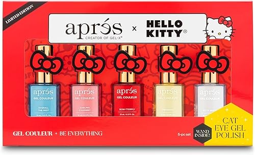 APRÉS Hello Kitty Cat Eye Gel Color Magnetic Nail Polish Set of 5