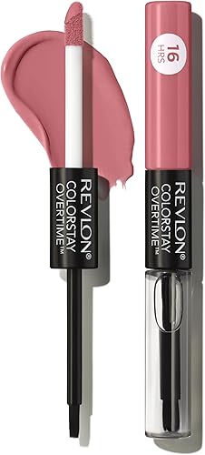 Revlon Liquid Lipstick & Lip Gloss, ColorStay Overtime with Vitamin E, 550 Blush Hour, 0.07 Fl Oz Set