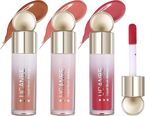 "Liquid Blush Set 3PCS - Dewy Cream Blush for Cheeks, Long Lasting, Buildable"