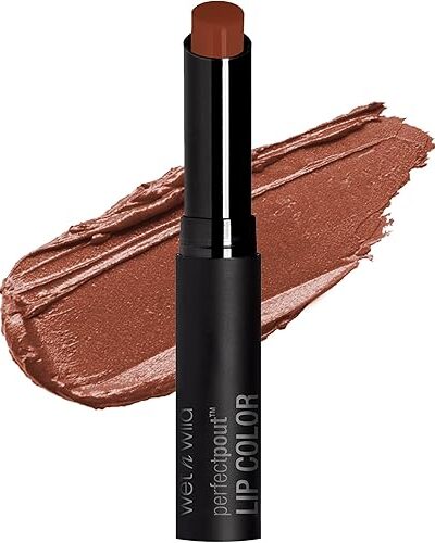 Wet n Wild Perfect Pout Lipstick - Fall Red Extra Cinnamon Please - Long Lasting, Non-Sticky