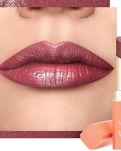 Burgundy Matte Lipstick, Vegan & Clean Beauty, Hydrating Formula, Satin Finish, 4g SG08 Bianca