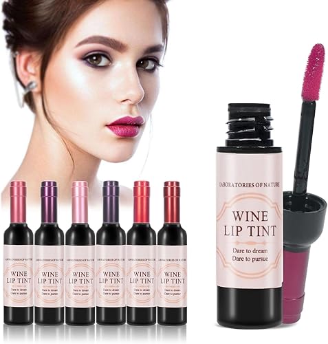 6 Colors Lip Gloss Set Wine Lipstick Matte Long Lasting Waterproof Lip Tint Set Lip Stain
