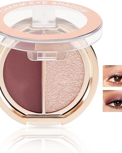 Double Color Eyeshadow Palette, Matte & Shimmer Eye Shadow Powder, Long Lasting Eye Makeup