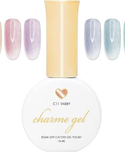 Daily Charme Pastel Velvet Cat Eye Magnetic Gel Nail Polish Set 6 Colors with 4pcs Magnet Set