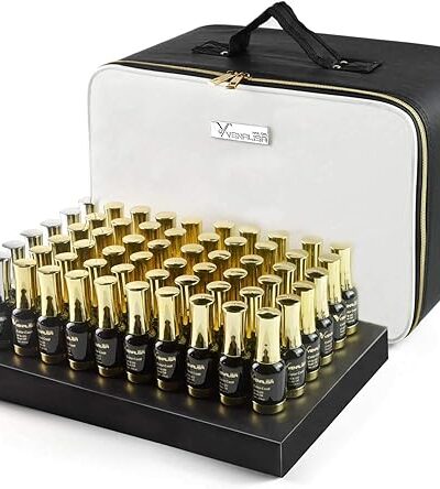 VENALISA 120 Pcs Gel Nail Polish Set with Base & Top Coat, UV LED Soak Off Nail Art Kit