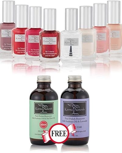 Karma Organic Nail Polish Lady Desire - Vegan & Cruelty-Free Set of 10 Non-Toxic Nail Paints