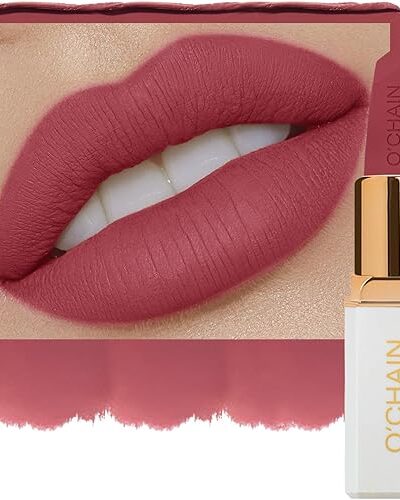 Long Lasting Red Matte Lipstick, Vegan & Cruelty-Free, Infused with Jojoba Oil & Vitamin E, 0.12oz