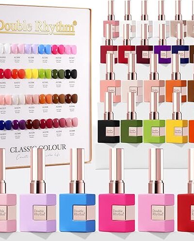 Double Rhythm 28Pcs Gel Nail Polish Set Red Pink Collection T24-4