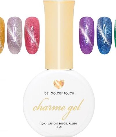 Daily Charme Velvet Iridescent Cat Eye Magnetic Gel Nail Polish Set, 6 Colors, Soak Off UV LED, Home DIY Salon Manicure