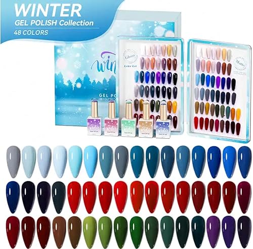 Winter Gel Polish Set with 48 Colors & Display Book