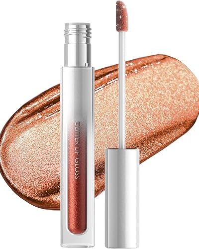 Long Lasting Waterproof Lip Gloss, Metallic Shimmer Lipstick, Makeup Gift for Women