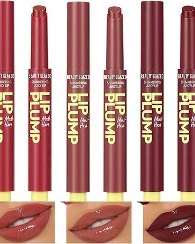 Beauty Glazed 3PCS Juicy Lip Oil Slick Click Lip Balm Plump Shine Vegan Non-Sticky Lipstick 6# 10# 12#