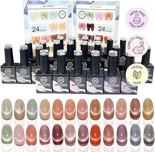Cat Eye Gel Nail Polish Set 24Pcs - Magnetic Manicure Kit