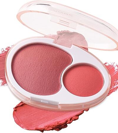 "Dual Blush Palette for Cheeks - Lightweight, Buildable, Long-Lasting Makeup"