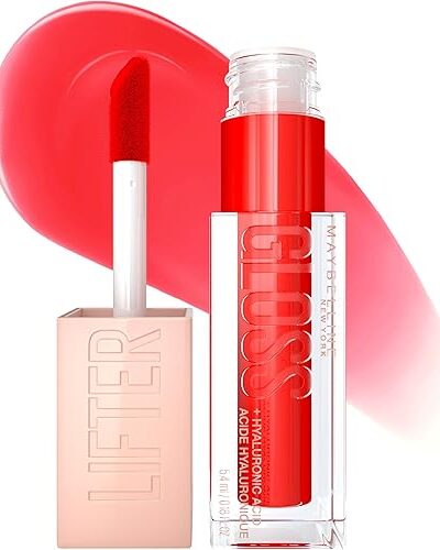 Maybelline Lifter Gloss Hydrating Lip Gloss with Hyaluronic Acid, Sheer Red Sweetheart