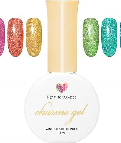 Daily Charme Charme Gel Summer Rainbow Holo Twinkle Collection Gel Nail Polish 6 Colors