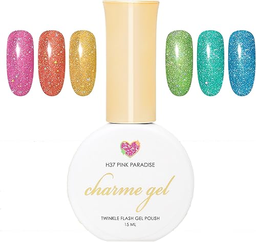 Daily Charme Charme Gel Summer Rainbow Holo Twinkle Collection Gel Nail Polish 6 Colors