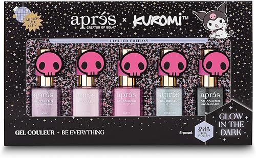 APRILIS x Kuromi Flash Glitter Gel Nail Polish Set of 5
