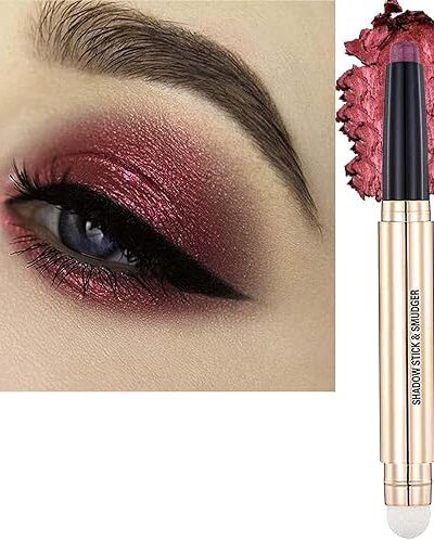 Waterproof Eyeshadow Stick with Sponge Brush, Long Lasting Cream Shimmer Eye Shadow Pencil, Hypoallergenic Eyeliner #09