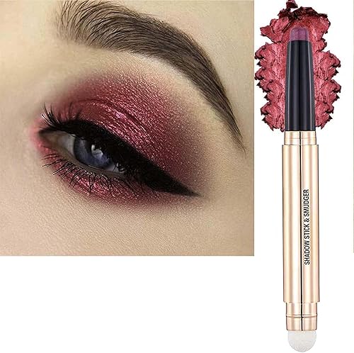 Waterproof Eyeshadow Stick with Sponge Brush, Long Lasting Cream Shimmer Eye Shadow Pencil, Hypoallergenic Eyeliner #09