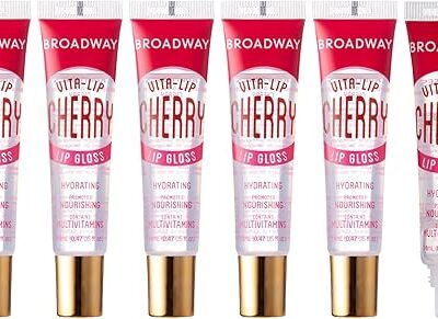 Ruby Kisses Broadway Vita-Lip Clear Lip Gloss 6pcs in Cherry - Ultra Hydrating & Soothing Lip Care