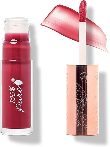 Pomegranate Wine Lip Gloss, High Shine, Moisturizing, Natural, Tinted, Medium Berry Red, 0.14 Fl Oz