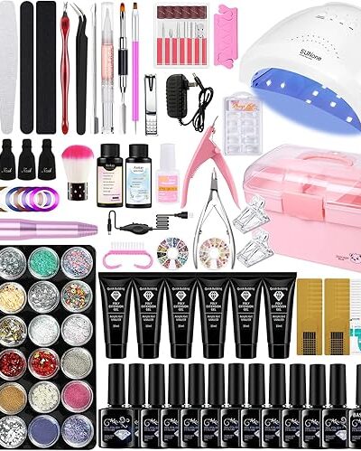 Gel Nail Polish Kit with UV Lamp & Tools for Home Salon Manicure