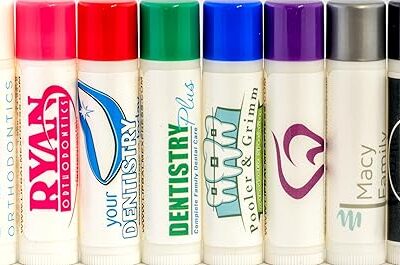 Custom Lip Balm with Personalized Label - 100 Filled Tubes, Great for Dental Offices & Patient Gifts