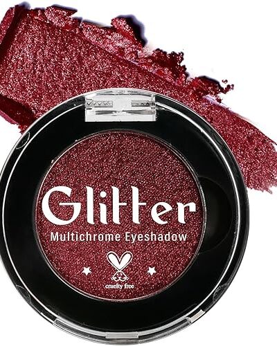 Metallic Burgundy Red Eyeshadow - Highly Pigmented True Red Sparkly Eyeshadow