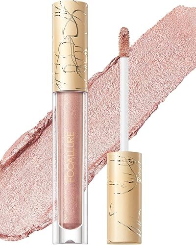 FOCALLURE Metallic Liquid Lipstick, Long Lasting Waterproof Lip Gloss Non Stick Cup