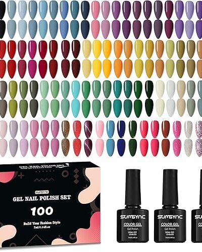 Gel Nail Polish Set, 100 Colors, 7 mL Each